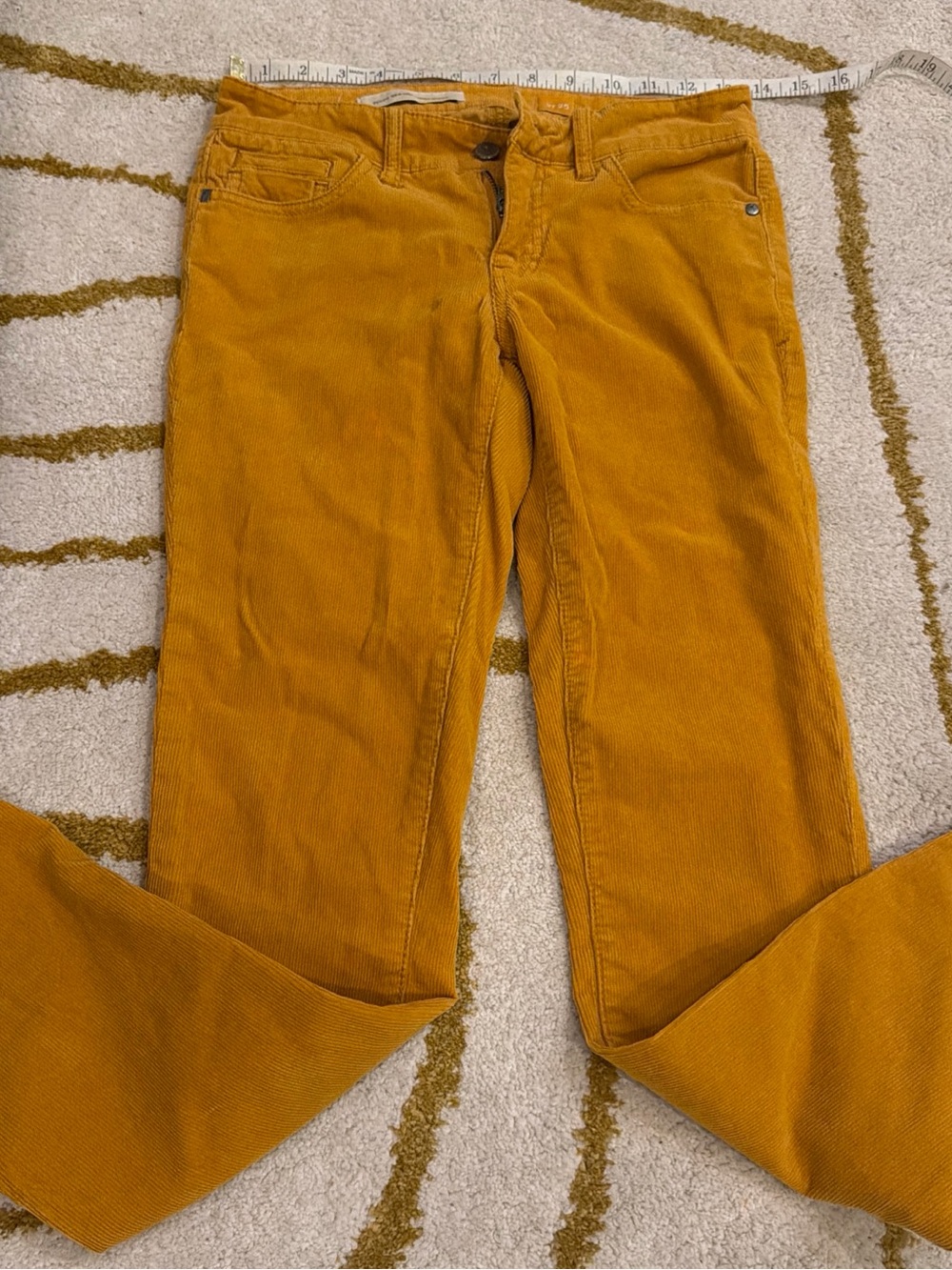 Pilcro and the Letterpress Corduroy Pants Womens 25 Mustard Anthropologie Stet